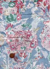 Tela interior 100 % algodón vintage Jonelle 'Fruits et Fleurs' rosa azul artesanía segunda mano  Embacar hacia Mexico