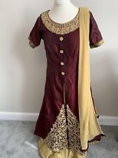 Burgundy gold lehenga for sale  ST. ALBANS