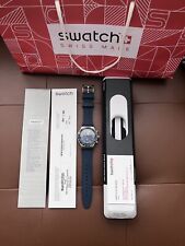 Reloj Swiss Swatch IRONY REJILLA AZUL Cronógrafo Silicona Fecha YVS454, usado segunda mano  Embacar hacia Argentina