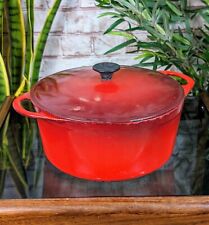 Cousances Le creuset Red Cast Iron Enamel 24 cm Casserole Dish Pan Pot 4.3kg for sale  Shipping to South Africa