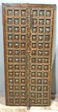 Antiguo panel de puerta de madera dura de teca tamaño grande original latón antiguo ajustado 32x68 pulgadas segunda mano  Embacar hacia Argentina