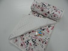 Baby Blanket Cot Size White Poppy 100cm x 120cm Minkee Dot Back  , used for sale  Shipping to South Africa