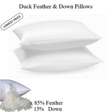 Duck Feather & Down Pillows Almohada extra rellena, funda 100% algodón, paquete de 2,4,6 segunda mano  Embacar hacia Mexico