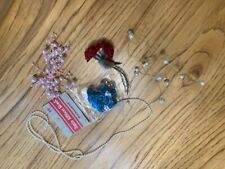 Used,  SATIN MINI RIBBON ROSES  and bead trims- craft supplies for sale  Shipping to South Africa
