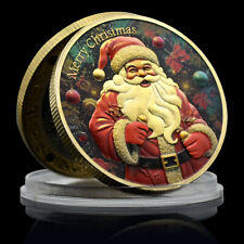 Feliz Navidad Medalla Conmemorativa Santa Claus Moneda de Oro Renos Memoria Regalo segunda mano  Embacar hacia Argentina