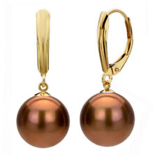 Women's 8/10/12/14/16mm South Sea Shell Pearl Dangle Leverback Earrings AA for sale  Shipping to South Africa