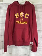 Vintage RED Russell Hoodie Sweatshirt Mens  Medium  USC Trojans Embroidered for sale  Shipping to South Africa