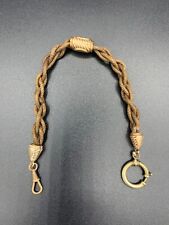 Antiguo reloj bolsillo trenzado tejido pelo chapado en oro luto cadena alrededor de 1920 segunda mano  Embacar hacia Argentina