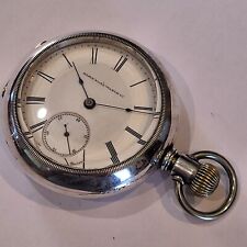 P56 AWESOME 18s 1885 ELGIN STERLING SILVER 925 FINE SIDEWINDER POCKET WATCH! for sale  Shipping to South Africa