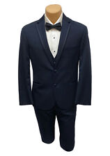 Used, Men's Michael Kors Fantasy Midnight Blue Tuxedo with Pants & Vest 3 Piece Suit for sale  Shipping to South Africa