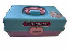 Estuche de maquillaje Tinkerbell Redbox vintage 1991 organizador caja de almacenamiento con mango retro segunda mano  Embacar hacia Argentina