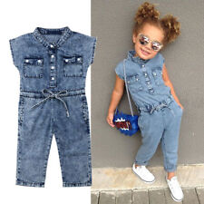 Fashion Toddler Kids Baby Girls Summer One Piece Romper Jeans Outfits Clothes for sale  Shipping to South Africa