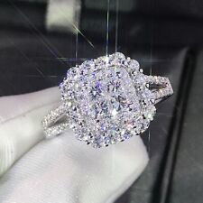Used, Women 925 Silver Jewelry Wedding Engagement Ring Cubic Zirconia Rings Size 6-10 for sale  Shipping to South Africa