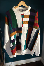 Suéter masculino vintage mistura de concreto LXL arte abstrata bloco de cores geométrico comprar usado  Enviando para Brazil