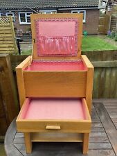 Vintage 50s Light Wooden Sewing Box/Table Draw Shelf 57Hx38.5Lx29W cm Gorgeous , used for sale  Shipping to South Africa