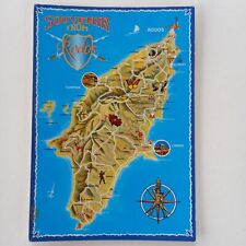 Postcard map rhodes for sale  LLANDINAM