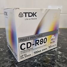 Discos en blanco grabables TDK CD-R 80 PAQUETE DE 10 80 MIN 700 MB 52x CD-R80JCA sellado segunda mano  Embacar hacia Argentina