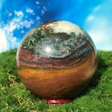 359G bola de cuarzo de jaspe natural del océano esfera de cristal espécimen mineral curación segunda mano  Embacar hacia Argentina