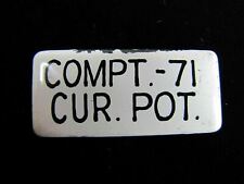 Usado, Letrero de porcelana antiguo COMPT -71 CUR POT planta industrial esmalte pequeña placa de identificación segunda mano  Embacar hacia Argentina