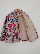 Nuevo Indigo Kantha Acolchado Corto Kimono Mujeres Usan Abrigo Vintage Festival Moda segunda mano  Embacar hacia Argentina
