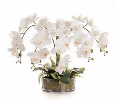 Orquídea artificial branca falsa 5 hastes em vaso de vidro flor falsa 55cm - Novo na caixa comprar usado  Enviando para Brazil