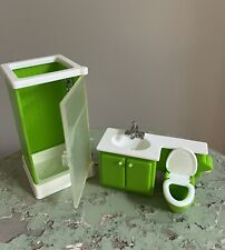 Pia de chuveiro verde vintage Fisher Price casa de bonecas banheiro 250 comprar usado  Enviando para Brazil