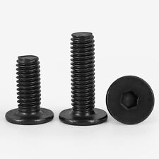 Black 304 Stainless Steel Allen Hex Socket Utrathin Flat Head Screws M2-M8 for sale  Shipping to South Africa