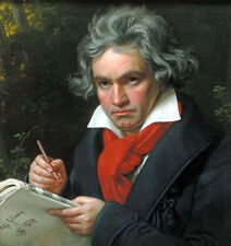 Usado, Pintura a óleo hiper-realista sobre tela Retrato de Beethoven trabalhando pintado à mão comprar usado  Enviando para Brazil