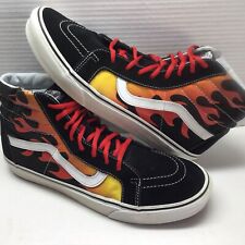 Tênis de skate Vans Off The Wall Sk8-Hi preto com chamas laranja e vermelhas masculino 12/W 13,5 comprar usado  Enviando para Brazil