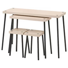Mesas de aninhamento Ikea FRIDNÄS com banquetas conjunto de 4, efeito preto/bétula NOVO EM FOLHA comprar usado  Enviando para Brazil