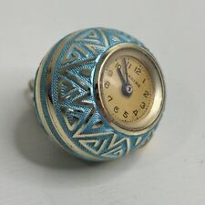 Vintage Nadine 17 Joias Relógio Pingente Bola Suíça Tom Dourado Azul Esmalte Alumínio comprar usado  Enviando para Brazil