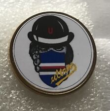 SAMPDORIA ULTRAS 4 PIN PLAKIETKA POZŁACANA METALOWA OSŁONA KOPUŁY PRZEZROCZYSTY WIDOK. na sprzedaż  Wysyłka do Poland