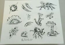 Usado, Antiga 1976 Picture Machine Spaulding Rogers Tatuagem Flash Sheet 57 Tigger Sunrise comprar usado  Enviando para Brazil