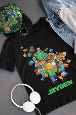 Usado, Crianças Personalizado Minecraft Camiseta Meninos E Meninas Presente De Aniversário-Preto comprar usado  Enviando para Brazil