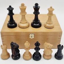 Juego de piezas de ajedrez de lujo Staunton de 3,5" profesional - madera de ébano y madera blanca segunda mano  Embacar hacia Argentina