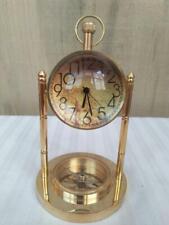 Relógio de latão estilo antigo colecionável com bússola mesa/escritório vintage T comprar usado  Enviando para Brazil