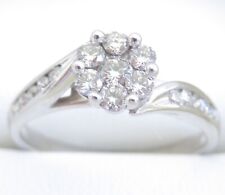 Used, Valuation$1715 Genuine 0.44ct H/SI Diamond Cluster Ring In 9K White Gold for sale  Shipping to South Africa