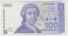 Croazia 1000 dinara usato  Italia