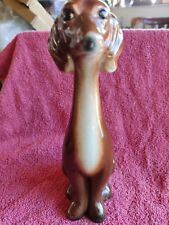 Daschund Figurine Ceramic Ornament Brown Dog 60s 70s 8.5" Tall, used for sale  Shipping to South Africa