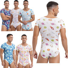 Mens Jumpsuit Leotard Rompers Diaper Bodysuit Suit Nightwear Cartoon Sissy Cute, used for sale  Shipping to South Africa
