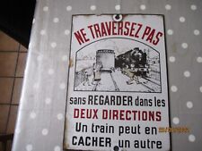 Ancienne Plaque Emaillée un Train Peut en Cacher un Autre SNCF  LABORDE-DUNOIS d'occasion  France