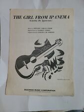 Sheet Music The Girl from Ipanema Garota de Ipanema A Carlos Jobim 1963 SM1 for sale  Shipping to South Africa