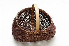 Hand Woven Wood Basket 8" Egg Gathering Buttocks Rustic Country Vintage, used for sale  Shipping to South Africa