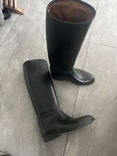 Stylo Black Rubber Horse Riding Equestrian Long Boots Sz 6 6.5  for sale  Shipping to South Africa
