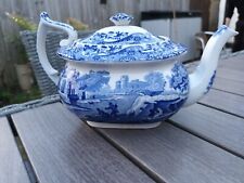 spode italian blue and white tea pot for sale  LONDON