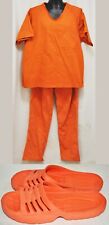 Used, Genuine JAB Top Pants M 11" Shower Shoes Orange PRISON Jail Convict 2XL Uniform for sale  Shipping to South Africa