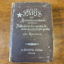 Usado, Libro antiguo mapa plegable/guía de París de A. Leconte guía de viaje en bicicleta  segunda mano  Embacar hacia Argentina