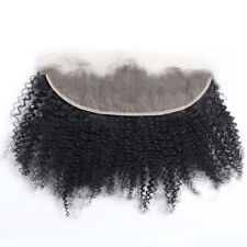 Fecho de renda frontal encaracolado 13X4 afro kinky cabelo humano brasileiro afro cachos renda comprar usado  Enviando para Brazil