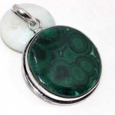 Malachite 925 Silver Plated Round Gemstone Handmade Pendant 2" Modern Gifts GW for sale  Shipping to South Africa