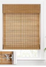 Cordless Bamboo Roman Shade Blind, Light Filtering, Ceylon Light Russet for sale  Shipping to South Africa